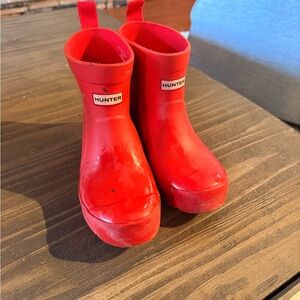 Hunter Kids Bright Red Rain Boots